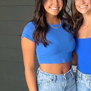 Princess Polly Blue Crop Top